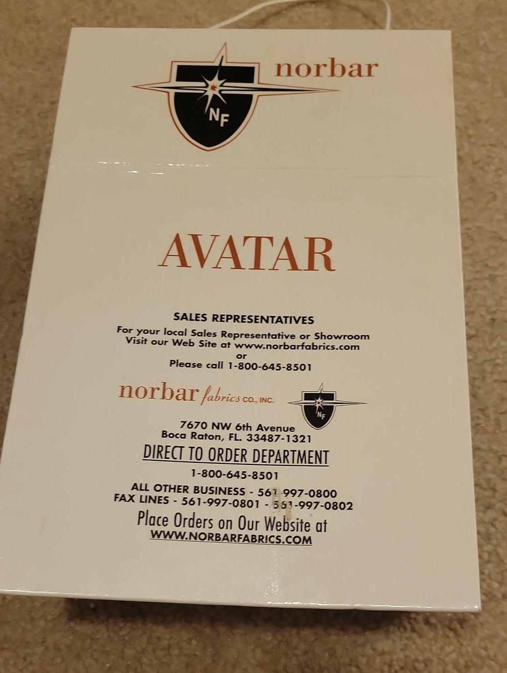 NORBAR Avatar Embroidered Fabric Huge Swatch Book - Picture 9 of 10